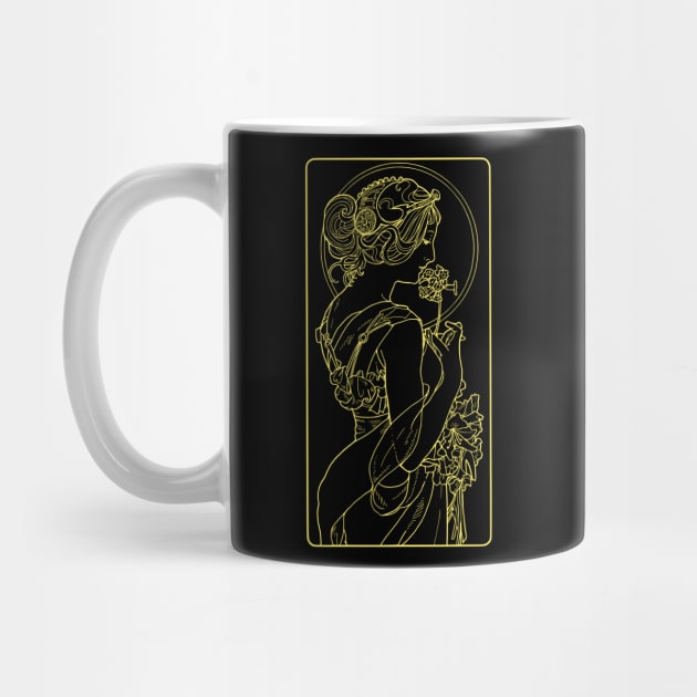 Alphonse Mucha Primevere Yellow Neon by la chataigne qui vole ⭐⭐⭐⭐⭐